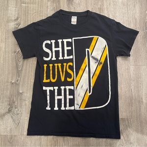 Pittsburgh - B*tch I’m A Steeler - She Luvs The D - Black Gold T Shirt - Small